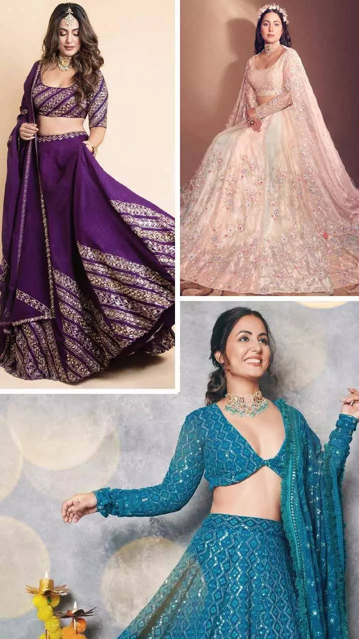 Monsoon Wedding Style Goals Ft. Hina Khan'S Lehenga Collection 